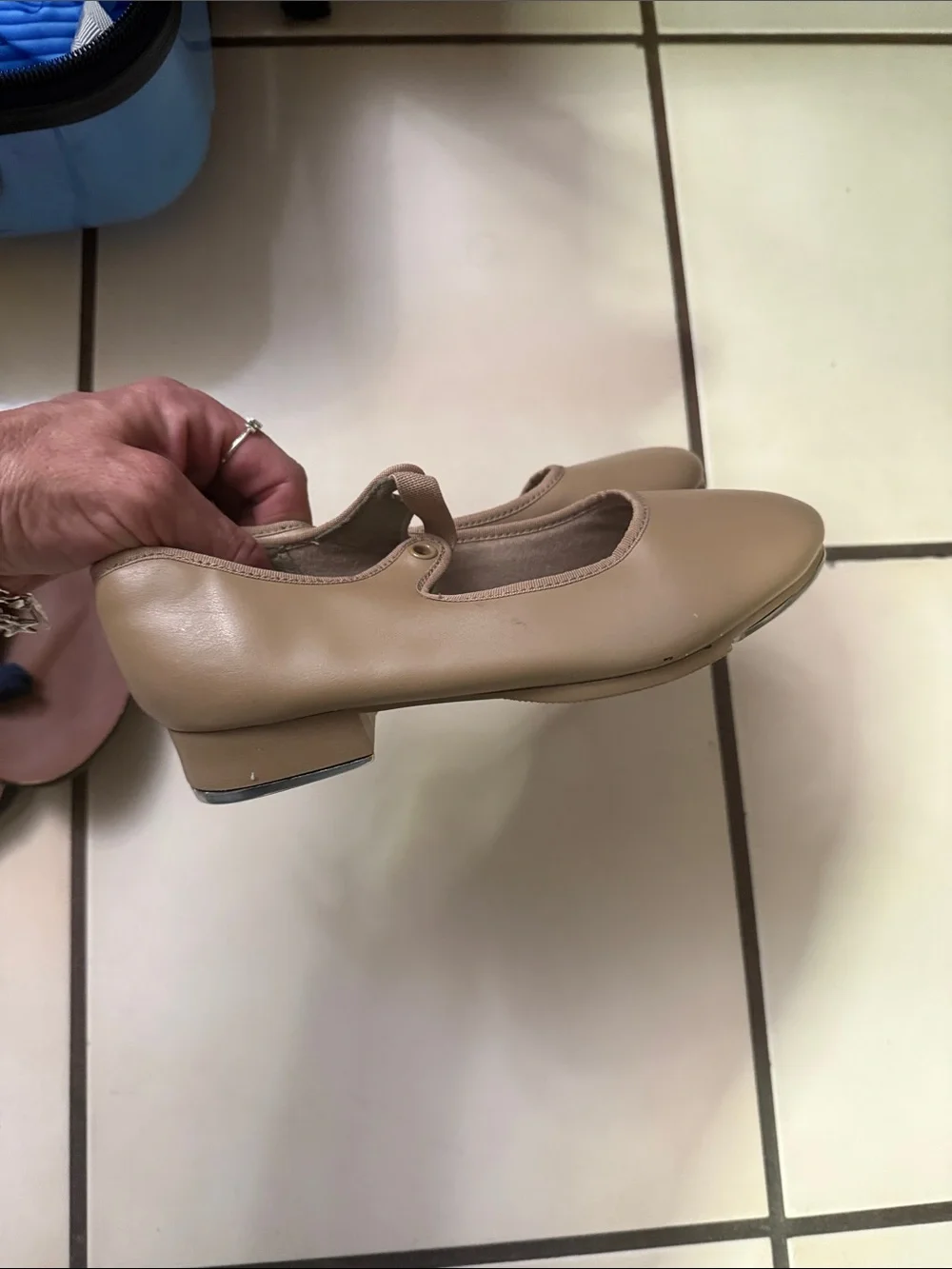 Girls' Classic Mary Jane Flats in Tan